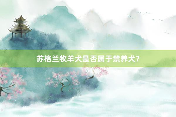 苏格兰牧羊犬是否属于禁养犬？